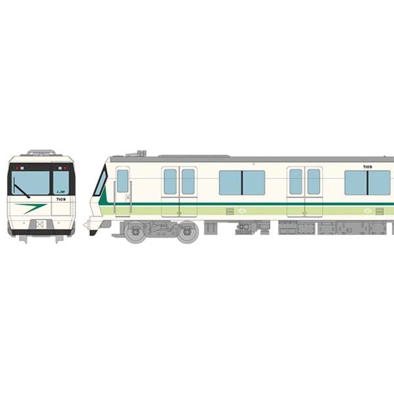 Linear Subway Collection Osaka Metro 70 Series Early Car (Nagahori Tsurumi-ryokuchi Line, 09 Formation Green) 4 Car Set A