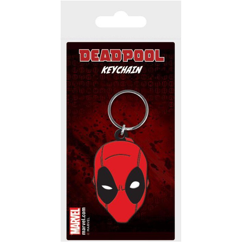 Marvel Comics Rubber Keychain Deadpool Face 6 cm