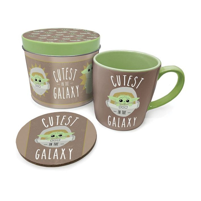 Star Wars The Mandalorian Mug with Coaster Cutest in the Galaxy