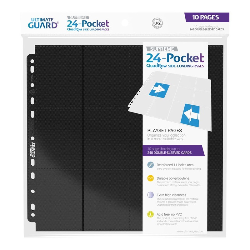 Ultimate Guard 24-Pocket QuadRow Pages Side-Loading Black (10)