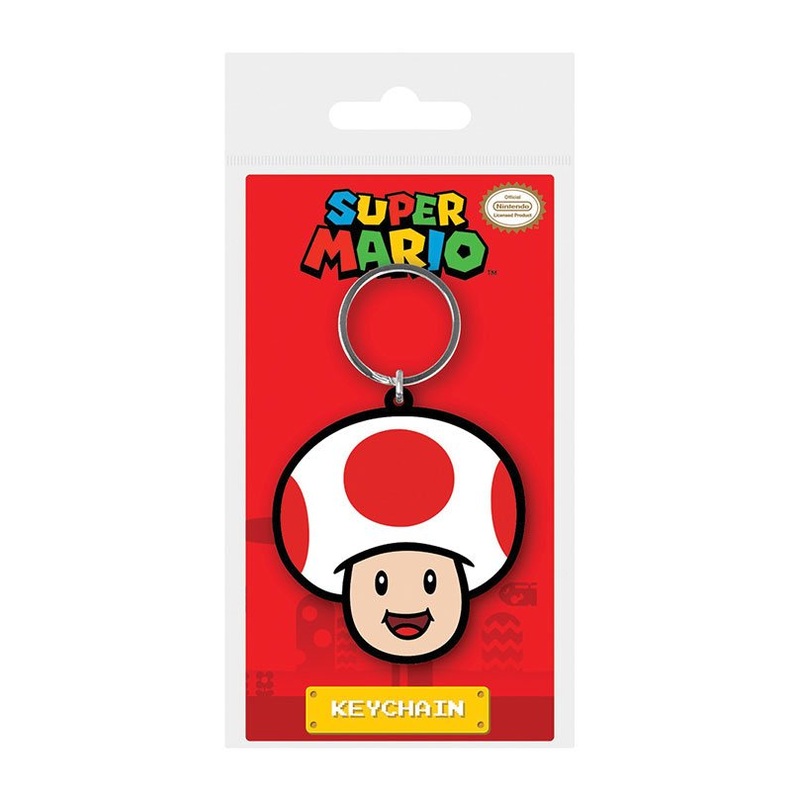 Super Mario Rubber Keychain Toad 6 cm