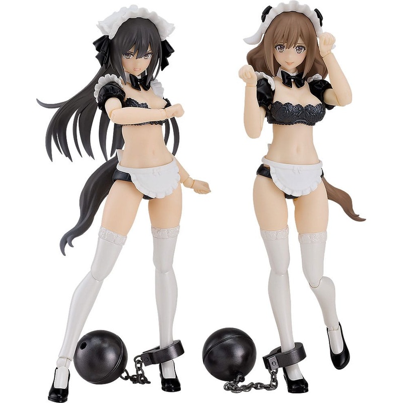 Guilty Princess Plastic Model Kit PLAMAX GP-07 Underwear Body Girl Ran & Jelly: Maid Ver. Set 16 cm