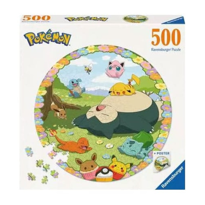 Pokmon Round Jigsaw Puzzle Flowery Pokmon (500 pieces)