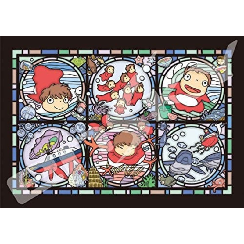 Ponyo Jigsaw Puzzle Stained Glass Ponyos everywhere (208 pieces)
