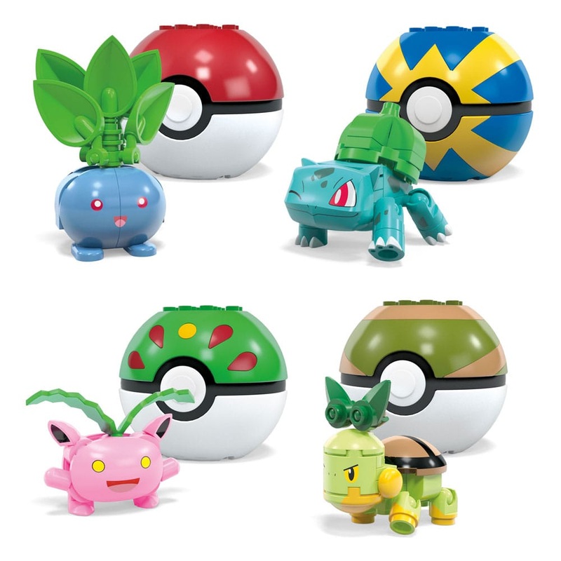 Pokmon MEGA Construction Set Grass-Type Trainer Team Building Toy Kit