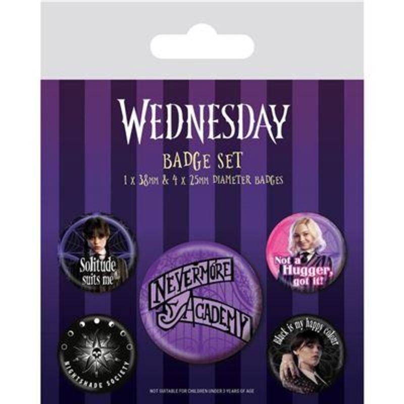 MERCREDI - Nevermore - Pack 5 Badges