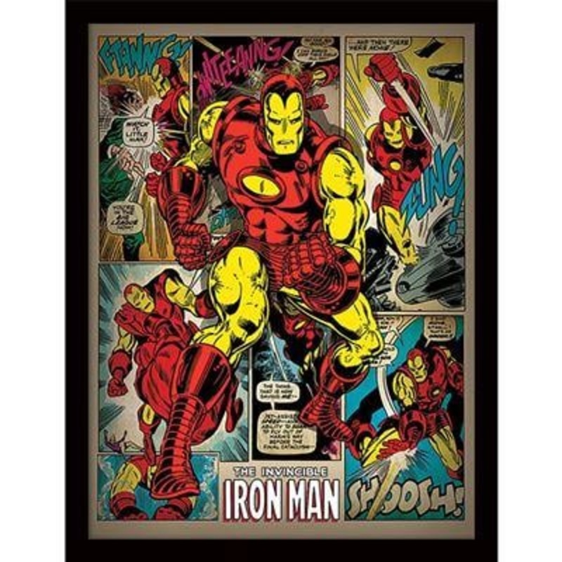 IRON MAN - Retro - Impression encadre 30x40cm