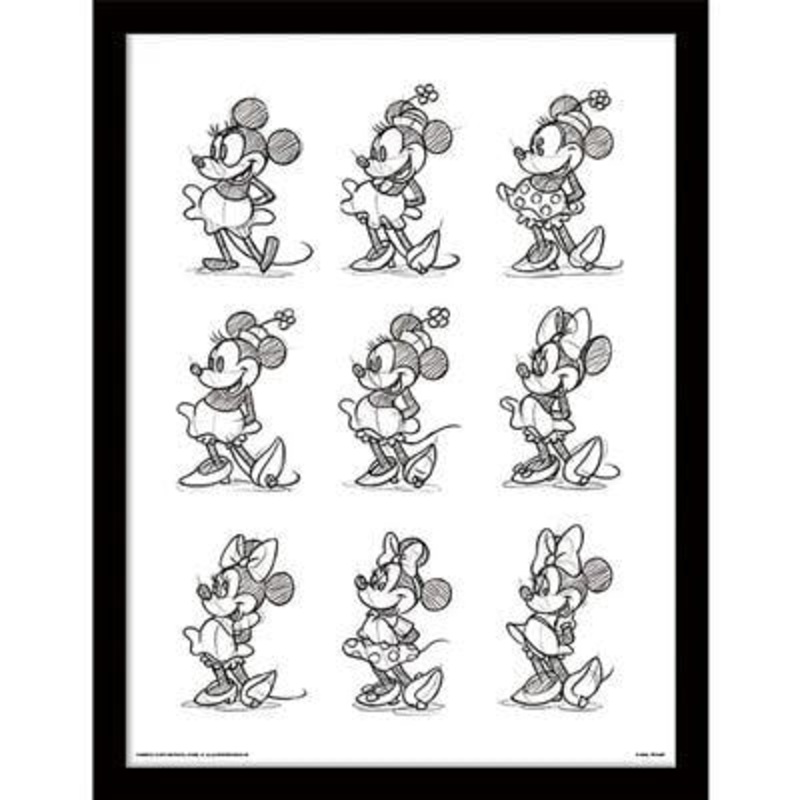 MINNIE MOUSE - Multi Sketchs - Impression encadre 30x40cm