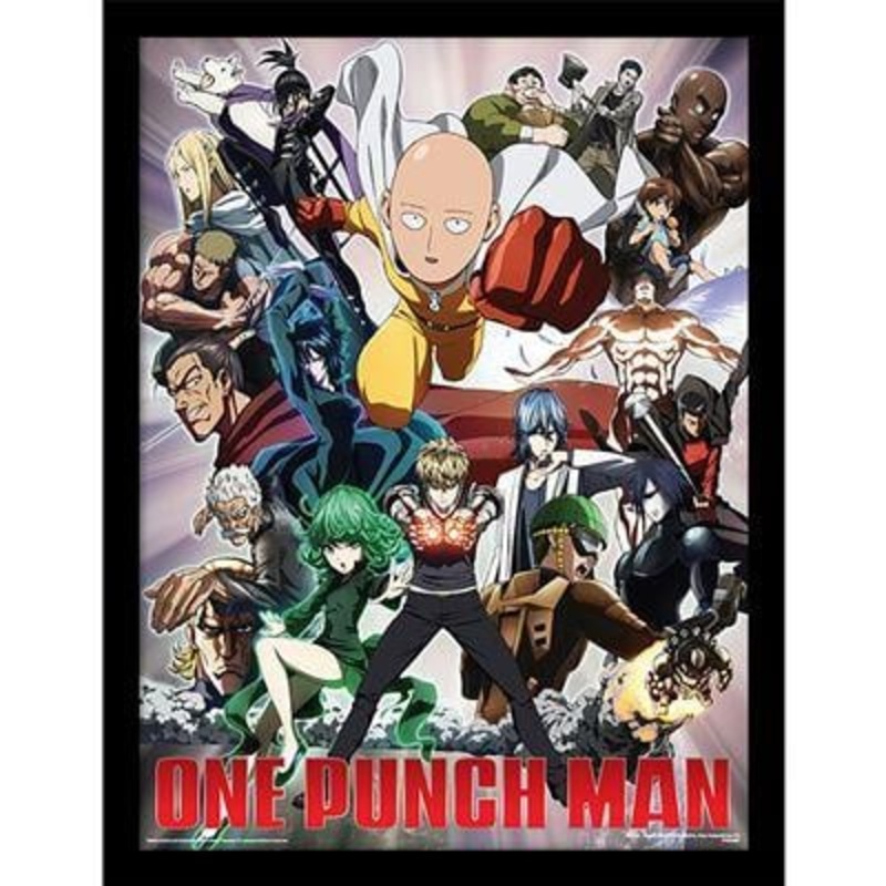 ONE PUNCH MAN - Hros et Villains - Impression encadre 30x40cm
