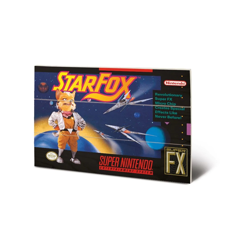 SUPER NINTENDO - Star Fox - Impression sur bois 20x29.5cm